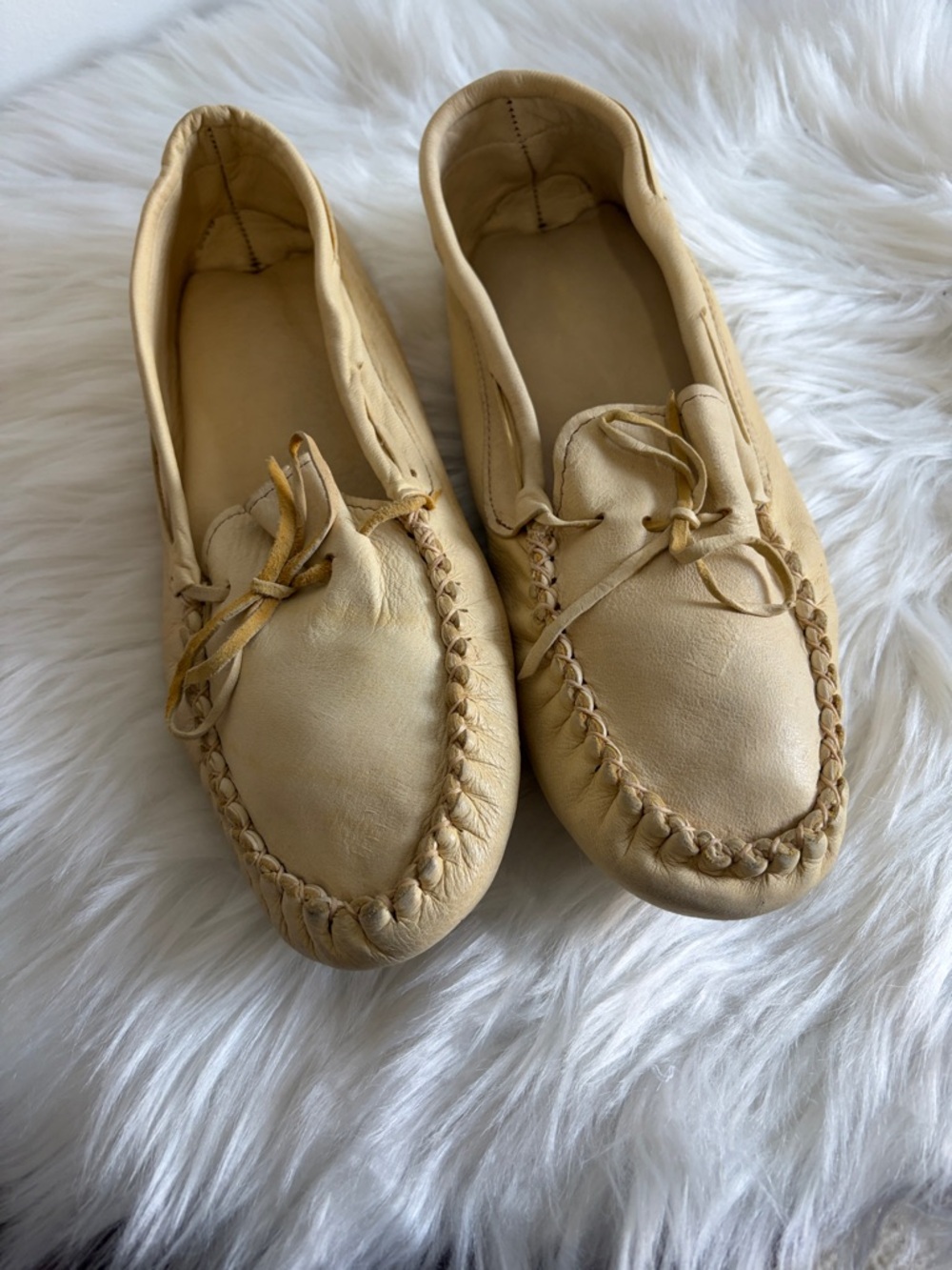 Leather Moccasin Slip-On Loafers in Tan SIZE 9 MENS - Picture 4 of 8